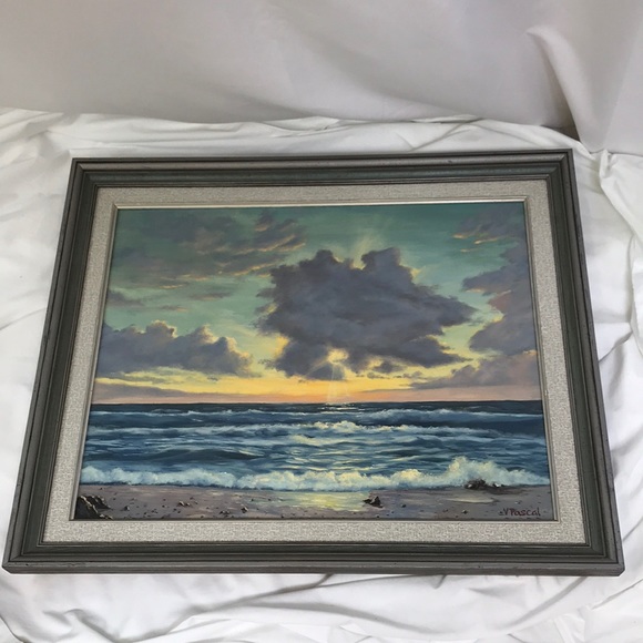 Vintage Other - Vintage Painted Wooden Framed Canvas Oil Painting